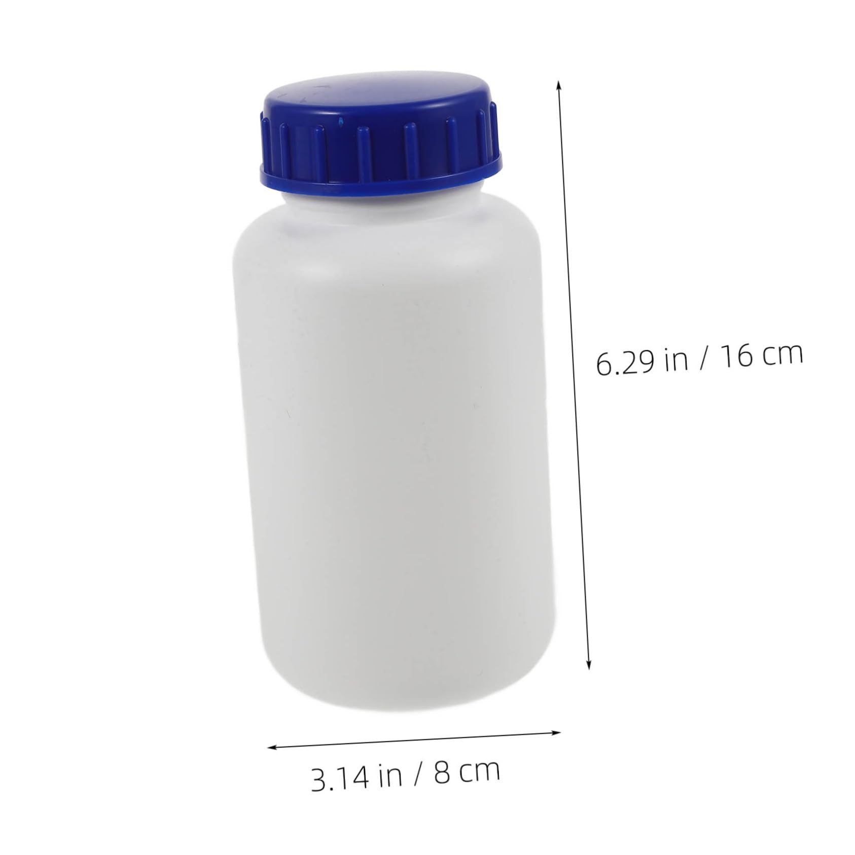 OSOLADY 3pcs Lab Chemical Reagent Bottles 500ml Round Container Blue Cap Thickened Plastic Reagent Bottles for Liquid Storage
