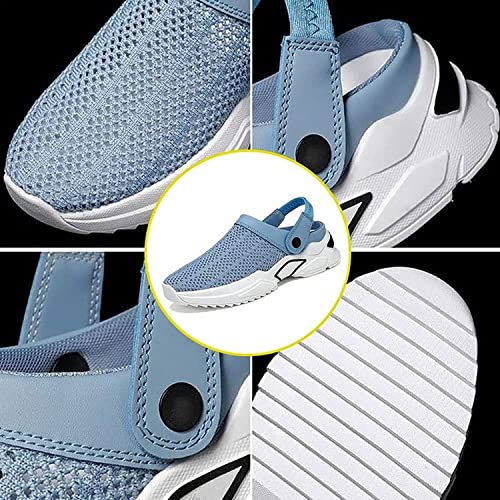 Lunhaifi Men's Orthopedic Hollow-Out Summer Sandals,Platform Mesh Mules Slippers,Orthopedic Diabetic Walking Boat Shoes Breathable With Arch Support Knit Mesh Walking Shoes Beach Sandals (Grey,Us11) #TOP6