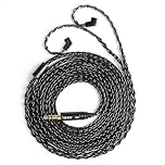 2M Long Recessed 2Pin IEM Cable, in Ear Monitor Replacement Earphone Cable, KBEAR ST12 Plus 8 Core 4N OFC Silver-plated HiFi Headphone Wire for KZ ZS10 PRO/ZSN PRO X/CCA CRA Earbuds (Dark, QDC 3.5MM)