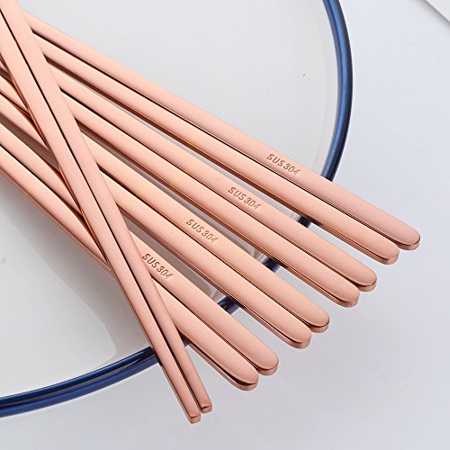 Buyer Star 5 coppie Bacchette coreane Oro rosa