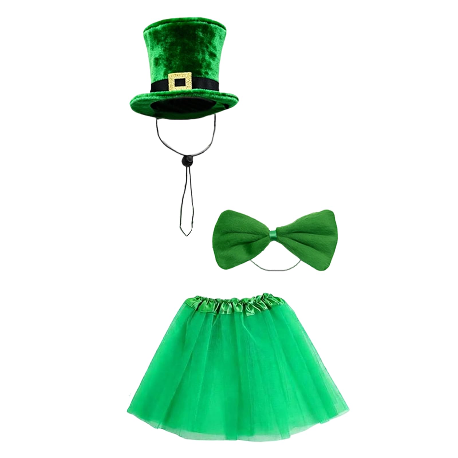 Meiliyizu Decorative Geese Clothing for Yard Statues Green Geese Attire Accessories for Holiday Festivities and Outdoor Event Irish Party Decoration