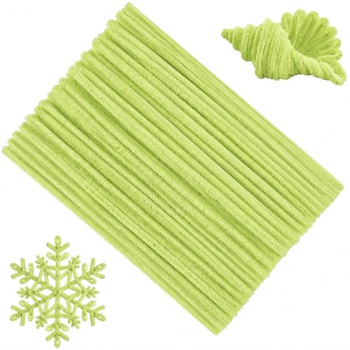 Image of YUNAMI 100 Pcs Pink Pipe Cleaners for DIY Craft Flowers - Fuzzy Chenille Stems & Fluffy Sticks for Arts & Crafts, Creative School Projects, Kids Craft Supplies, Home & Party Decor (Pastel Green, 100)