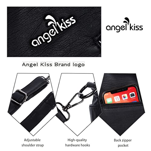 Image of Purses Women Handbags Large Double Zipper Multi Pocket Washed Shoulder Bags Purse with compartments Designer
