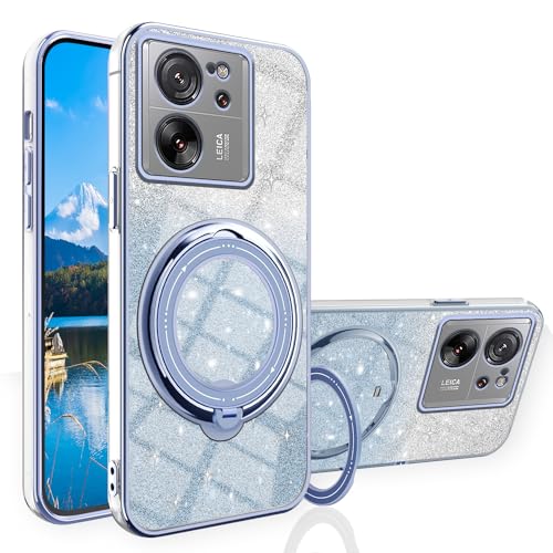 Coque Xiaomi 13T silicone transparent paillettes avec support de chargement sans fil