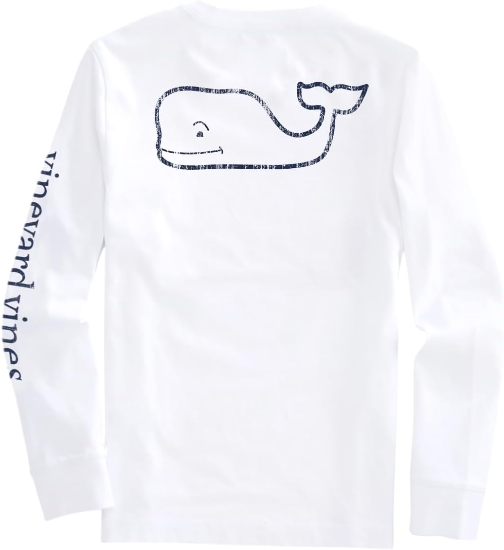 Vineyard Vines Girls Vintage Whale Long-Sleeve Pocket Tee