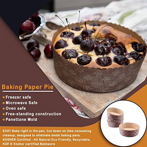 Round Paper Baking Cake Pan, Disposable Baking Mold 25ct, All Natural Recyclable, Microwave Oven & Freezer Safe, Providing Beautiful Display For Baked Goods.(6”x2-1/8”) - Thumbnail 6