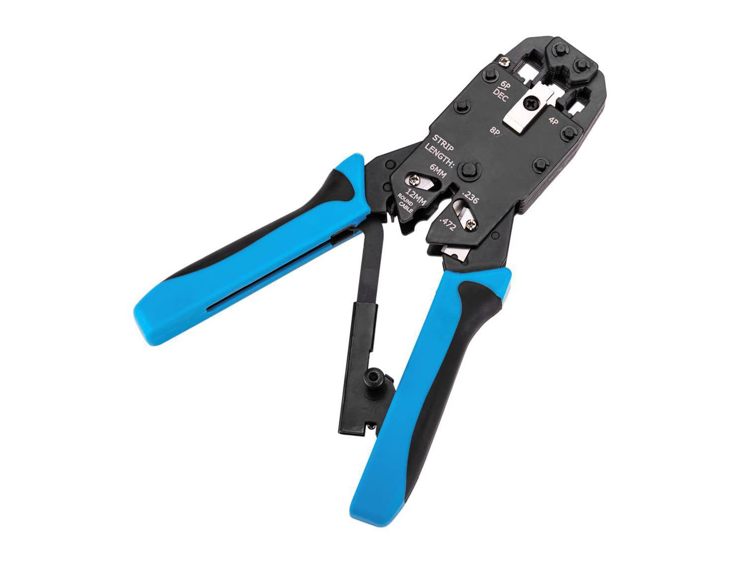 Equip 129409 Outil de sertissage modulaire professionnel Pince à sertir RJ45 8P8C Profi 4P/2C 4P/4C 6P/4C