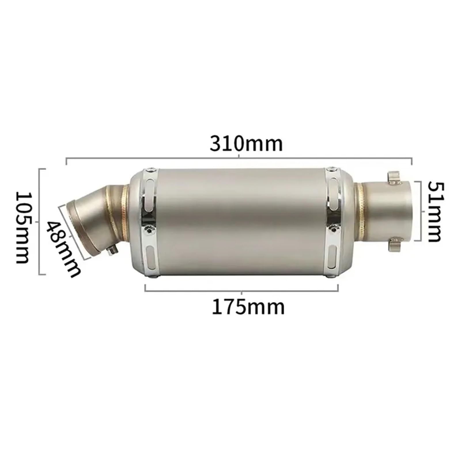 Uitlaat Trim Stal nierdzewna 51mm uniwersalny tłumik wydechowy motocykla Escape 310 370 440 mm rura 100cc-1000cc skuter dla fz6 pcx125(B3 440mm)
