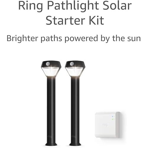 Ring Solar Pathlight - Outdoor Motion-Sensor Security Light, Black (Starter Kit: 2-pack)