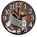 AUUXVA Coffee Bean Wall Clock Silent Non-Ticking,Coffee Cup Round Wall Clock Battery Operated Clock Decor for Home Wall Bathroom Kitchen Bedroom Living Room Office School Patio