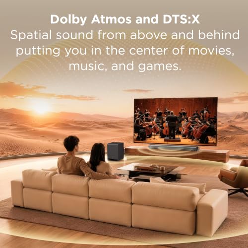 TCL S60K S Series 3.1 Channel Sound Bar with Dolby Atmos, DTS:X, Wireless Subwoofer, Bluetooth Music Streaming, and AI Sonic Auto Room Calibration - image 4