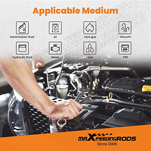 Image of maXpeedingrods 10AN 20FT PTFE Stainless Steel Fuel Line Kit,Stainless Steel Nylon Braided | 20FT Fuel Hose with 10PCS Swivel Hose Fitting Adapter Kit - Silver