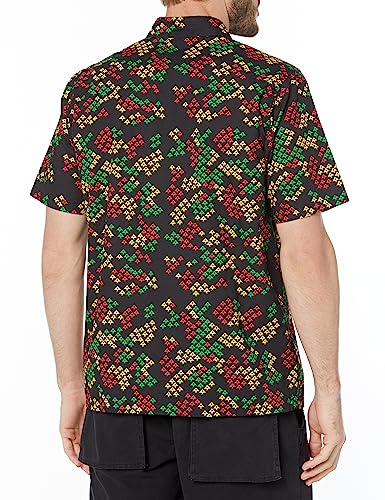 LRG Men's Lifted Research Group Short Sleeve Woven Button Up Shirt2