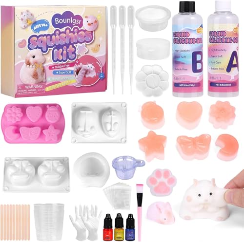 Bounlgsr Taba Squishy Kit, Taba Squishy Making Kit for with Gift, 18oz 1:1 AB Ratio Epoxy Resin Mix, Taba Squishes Mold for Making Your Own Squishies, Taba Squishes Pack for Stress Relief by Bounlgsr - Used condition - US$22.50