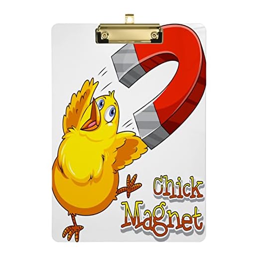 Engelskt ordspråk kyckling magnet med bild akryl Urklipp A4/bokstäver storlek Urklipp med låg profilklämma för kvinnor, män, flickor, pojkar, barn, lärare, affärer, klassrum 30 x 23 cm silverklämma