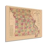 HISTORIX 1861 State of Missouri Map - 18x24 Wall Art