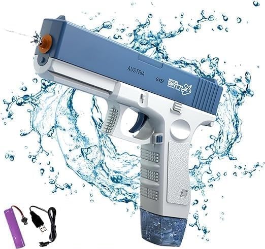 Image of MOROVIK Electric Holi Water Toy Pistol Toy Gun Rechargeable With Pressure Mechanism For Range Upto 30 Plus Feet A Powerful Squirt Guns For Kids Pool Beach Party Games And Outdoor Water Fun (Style 1)