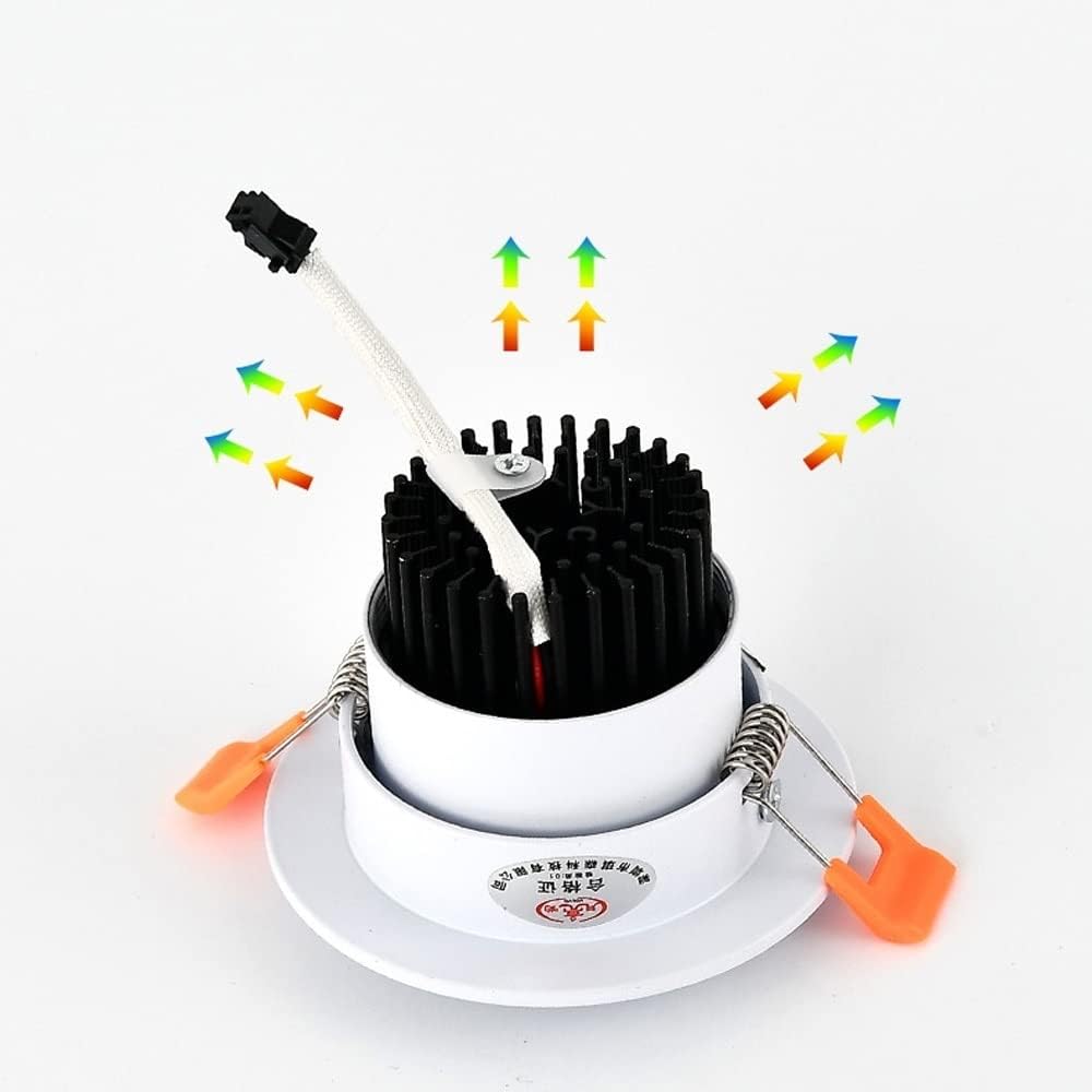 Ceiling Spotlight White, Recessed Downlight Fixtures Adjustable Lighting Angle, Modern Minimalist Aluminum Spotlights for Living Room, Corridor, Exhibition Hall (Non-Dimmable)/10W/White ligh