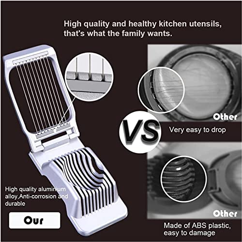Egg Slicer, Multi-Purpose 304 Stainless Steel Wire Egg Slicer, Aluminum Alloy Egg Cutter, Heavy-Duty Slicer, Suitable For Boiled Eggs, Strawberries, Etc. (Aluminum Alloy) #TOP6