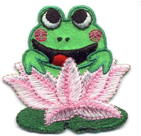 Frog on Lillypad Iron on Applique Ready Cool Patch