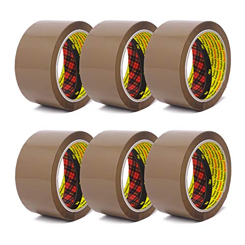 3M Scotch Paketklebeband 305 PP, geräuscharm abrollend, zum Verpacken, Verpackungsklebeband in 3M-Qualität, 66m x 50mm, Paketband (6 Rollen - braun)