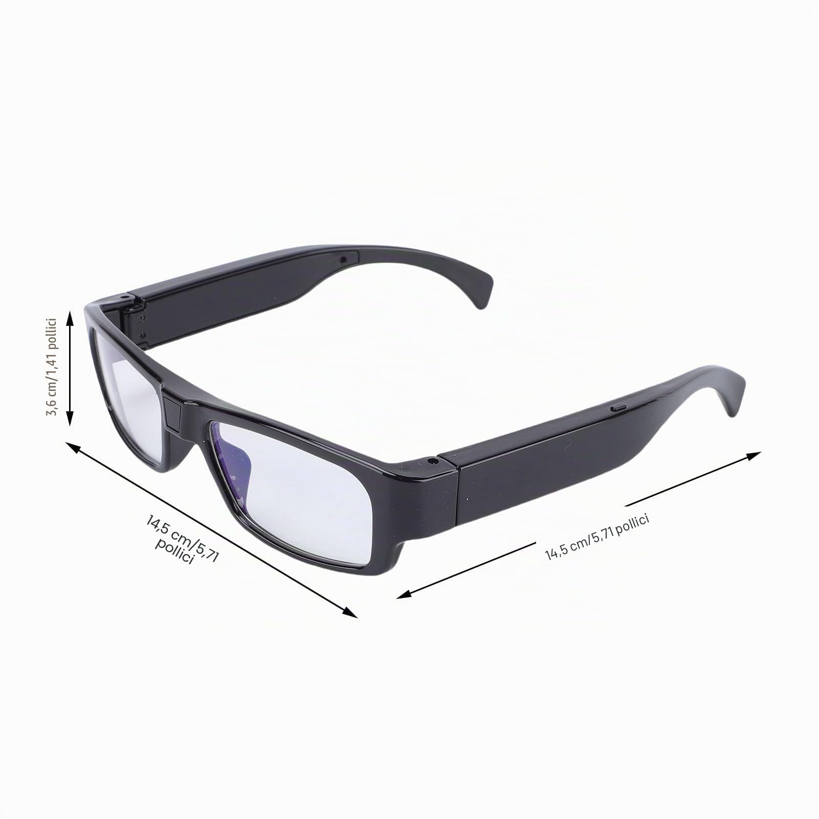 Fockety Occhiali con fotocamera, occhiali con registrazione video HD 1080P, sportivi con fotocamera e audio, batteria da 2 ore, indossabili leggeri per ciclismo