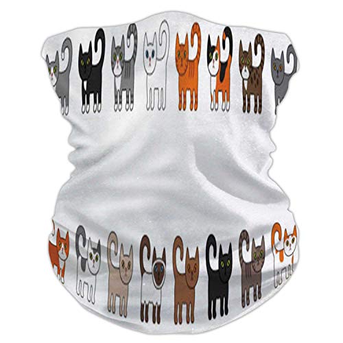 Various Cats Seamless Border Set.Cute and Funny Cartoon Kitty cat- Set with Different Breeds