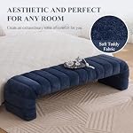 69.7" Ottoman Bench, Teddy Queen Size End of Bed Bench, Navy - Image 5