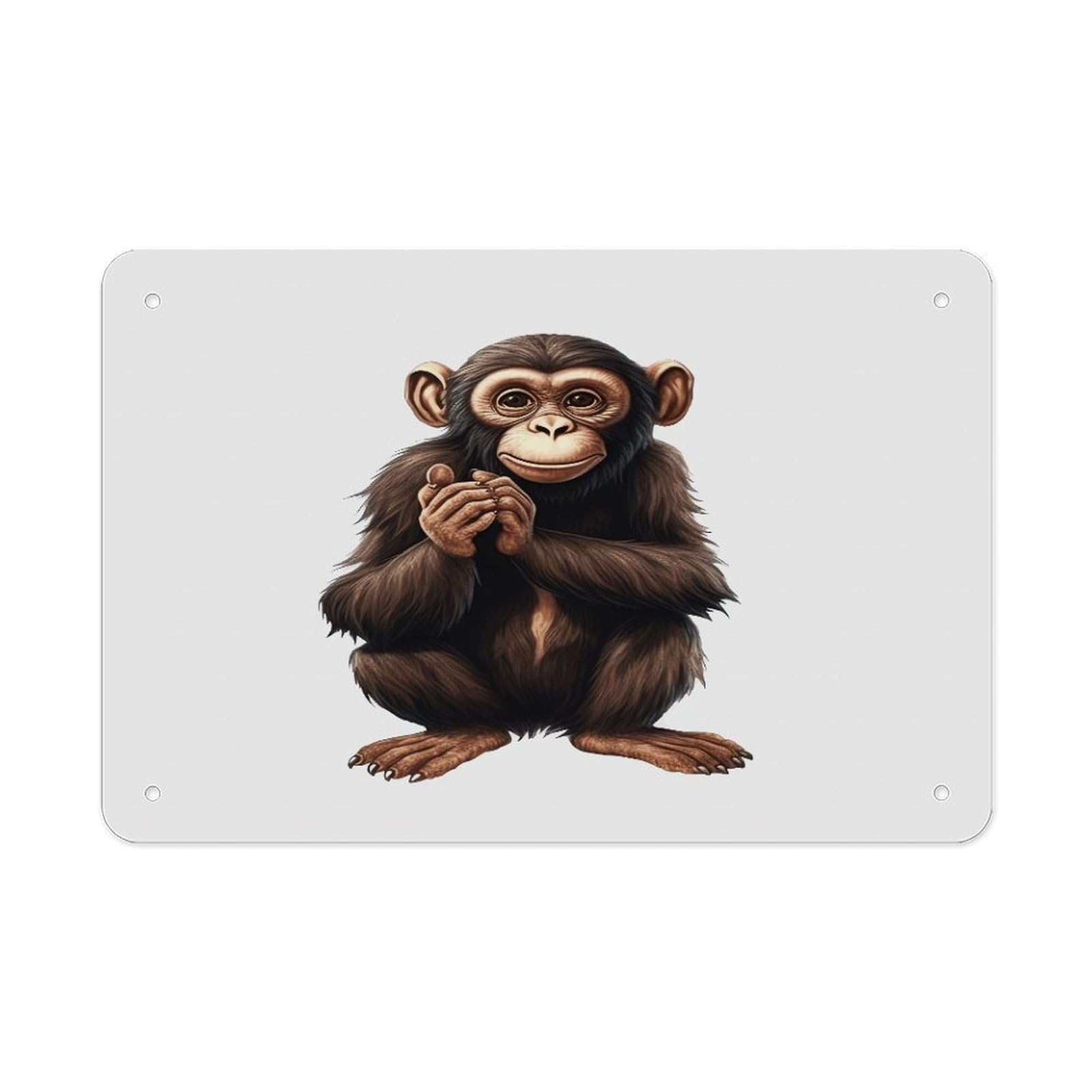 Fekiloot Style Sitting Monkey Metal Signs Wall Art Tin Sign