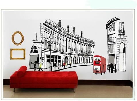 DIY Home Decor Art Removable Wall Stickers London Street & London Bus Wall Decals #77
