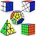 Coolzon Speed Cube Set, Rubix Cube Set, Magic Cube 2x2 3x3 4x4 Pyraminx Pyramid Megaminx Puzzle Cube Toy Gift for Children Adults, Pack of 5