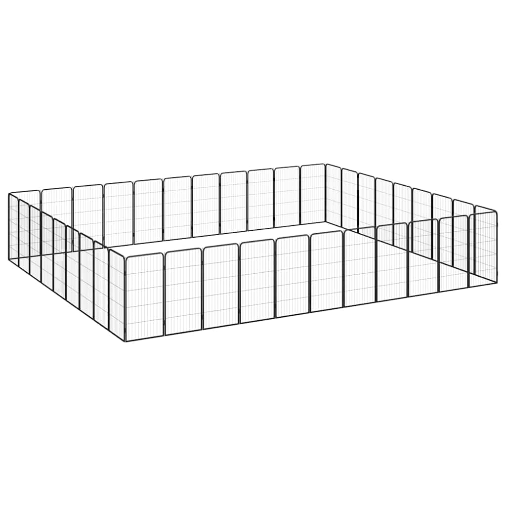 40-TLG. Perrera para perros de acero negro, 50 x 100 cm, plegable, para exteriores e interiores, con protección y seguridad para cachorros y mascotas en el jardín, casa o de viaje
