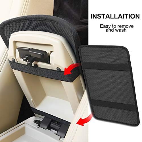 Evankin Aqua Flower Print Center Console Armrest Cover Pad, Universal Fit Most Car Truck SUV Sedan, Fashion Design Vehicle Armrest Cover Protector(Aqua Flower)
