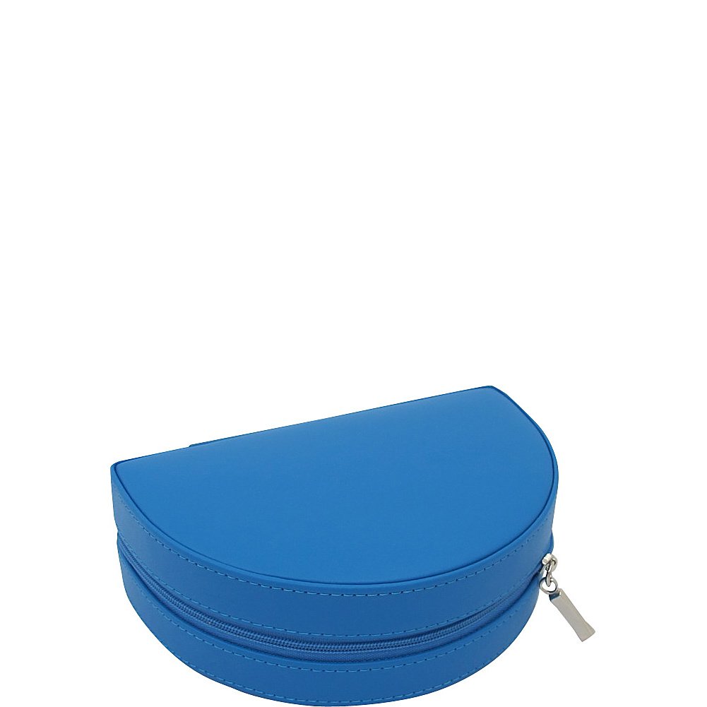 Zippered Half Moon Leather Jewelry Box, Blue (54001911)