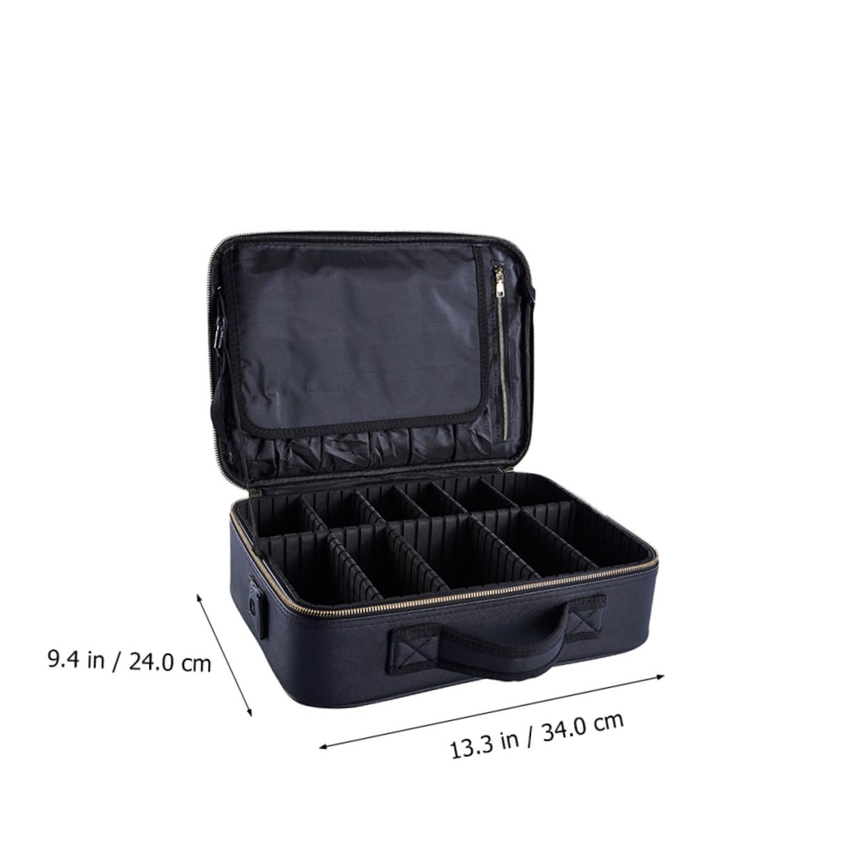 GALPADA Borsa Per Cosmetici Da Viaggio Nera Piccolo 34x24x11 Cm Divisori Tessuto Oxford Portatile Per Trucco e Accessori Donna Su Trolley Per Hotel e Affari