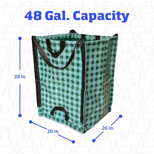 Image of DURASACK Heavy Duty Home and Yard Bags, Gingham Green