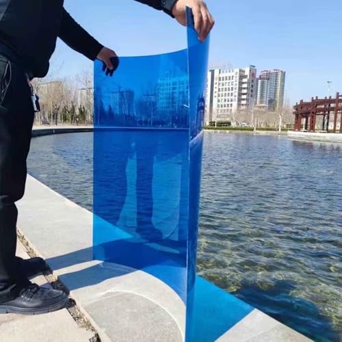 Panel de techo para invernadero de 156 x 100 cm, duradero, ligero y resistente a los impactos, acrílico con cubierta de policarbonato transparente y azul, protección para todo tipo de clima,