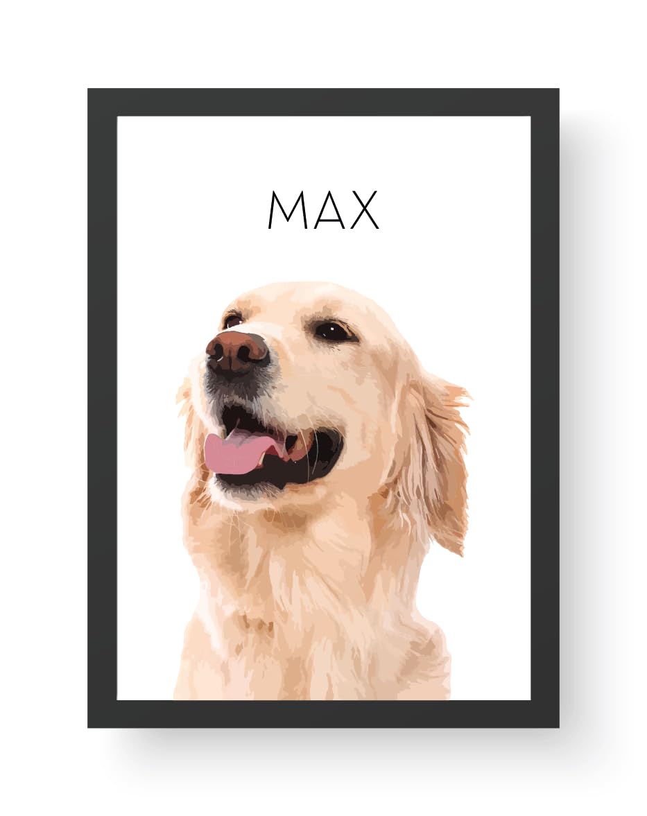 ENJOYERS - Lámina Retrato Personalizado Mascota. Lámina Personalizable Perro Gato para Regalo. Personalizada con la foto de tu mascota. Lámina Decorativa Pared o Mesa. Regalos Originales