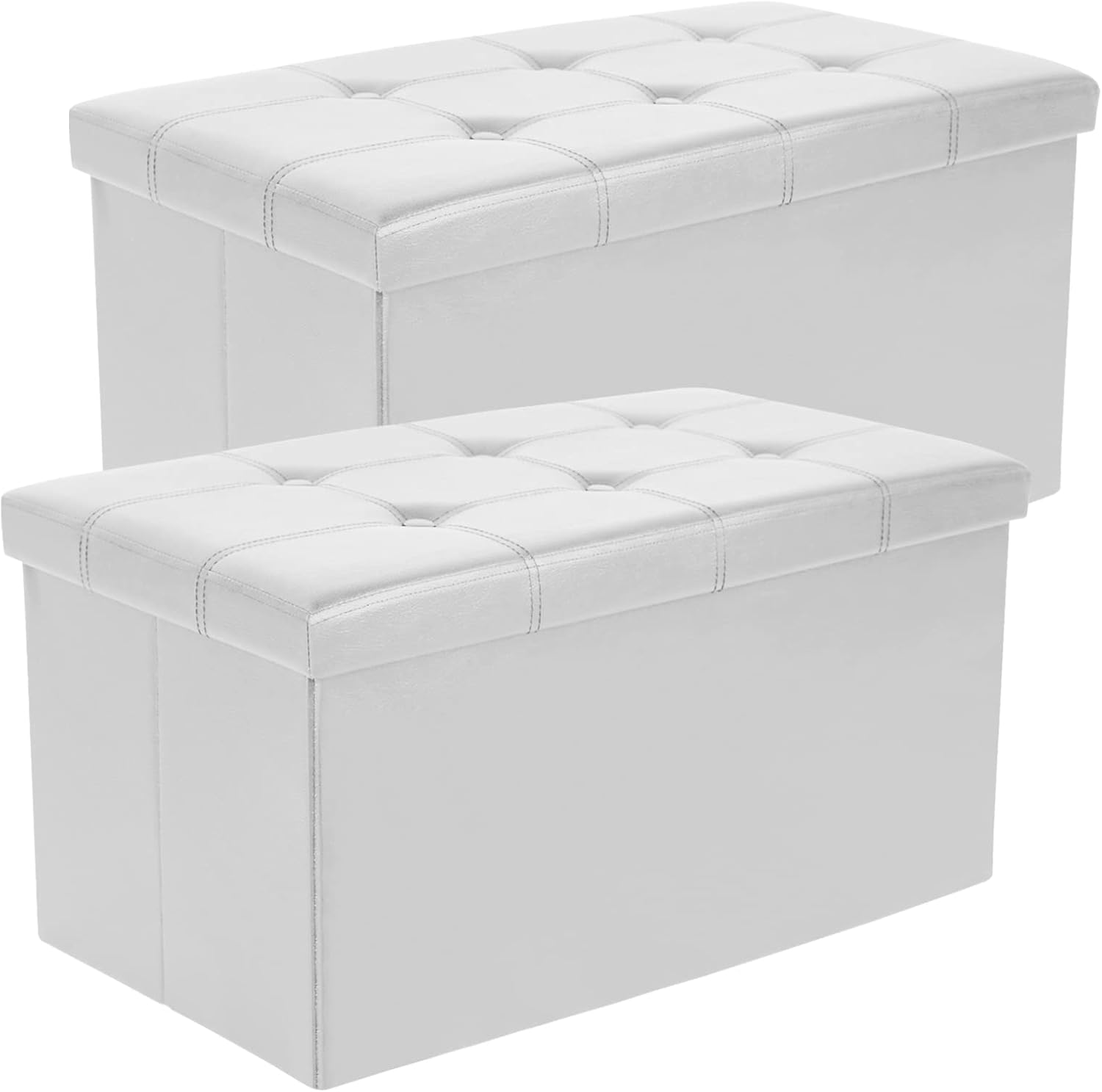 Babion 30 Inches Folding Storage Ottoman Bench, Long Shoes