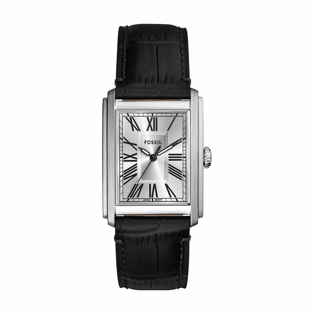 FOSSIL Orologio Carraway da uomo, Movimento al quarzo a tre lancette con cinturino in pelle o acciaio inossidabile, 30 mm, Grafite