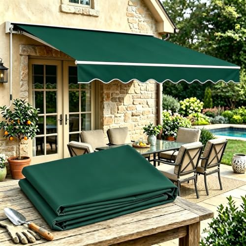 Toldo para terraza exterior con lona sombra extensible e impermeable para patios 2