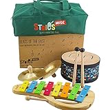 Materiales seguros para niños: con latón elegante y madera natural, nuestro juego de instrumentos musicales resiste la carcasa áspera de cualquier maestro en ciernes. Fabricado y probado de acuerdo con las normas internacionales de seguridad, Stoie's es la marca que confían en los padres.
