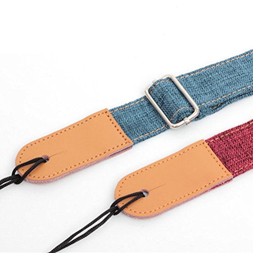 ROSENICE Sangle pour ukulélé en coton et lin – Bracelet en cuir véritable - Les Beatles, Paul McCartney, John Lennon, RIngo Starr, George Harrison ROSENICE Sangle pour ukulélé en coton et lin - Bracelet en cuir véritable – Image 3
