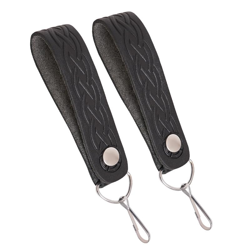 Leather Sporran Belt with Metal Chain/Hook - Chain Suspender - Hook Suspender Durable Scottish Kilt Accessory