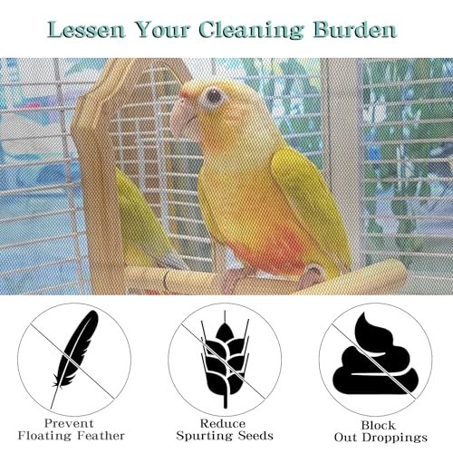 Klmnop Rede ajustável para gaiola de pássaros, coletora de sementes, grande, arejada e macia, saia d