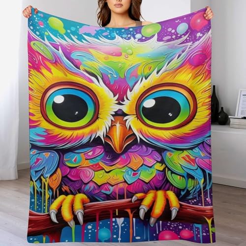 Couverture polaire flannel hibou thermique et extra douce pour lit - 2