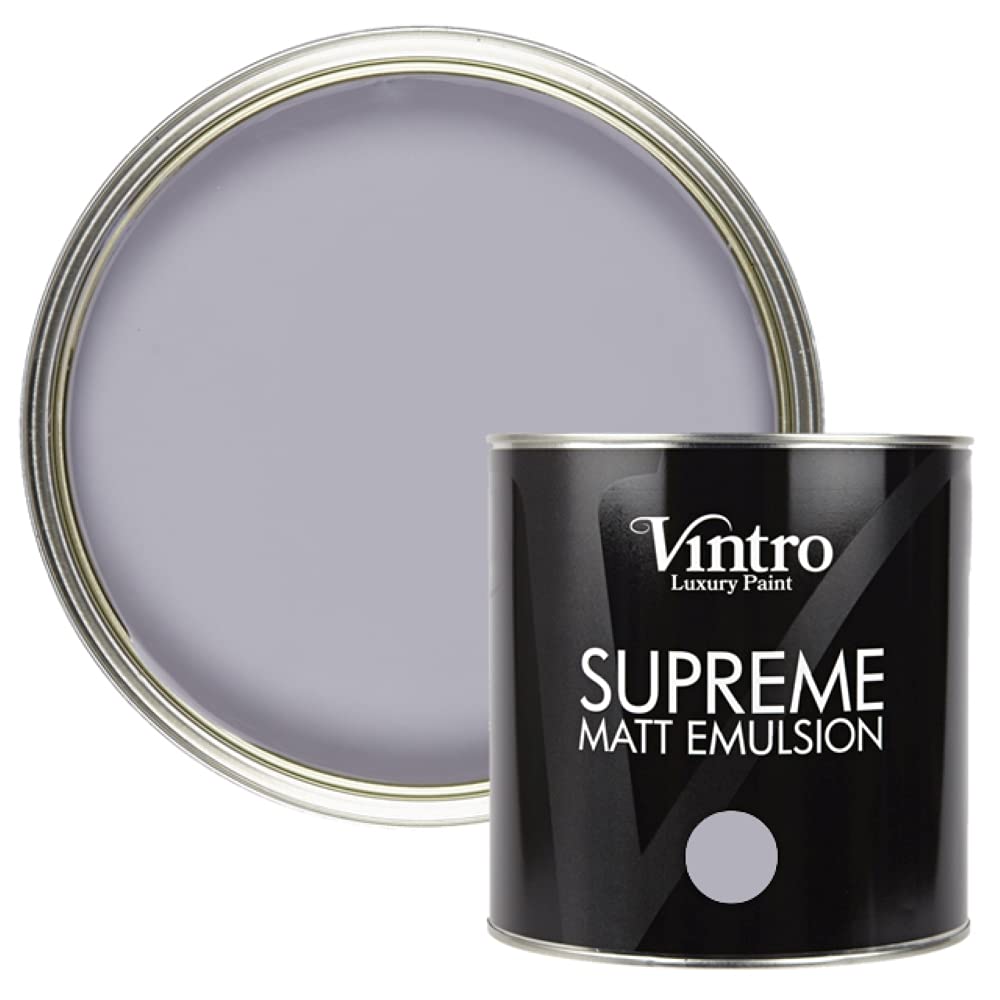 Vintro Paint Amethyst Luxury Supreme Matt Emulsion Smooth Chalky Finish Multi Surface Paint 2.5 Litre,