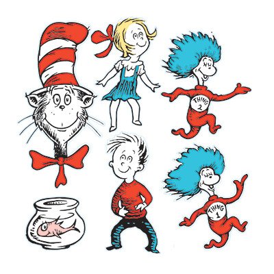 Photo 1 of Large Dr Seuss Characters 2-sided Bulletin Board Cut Out [Set of 2]