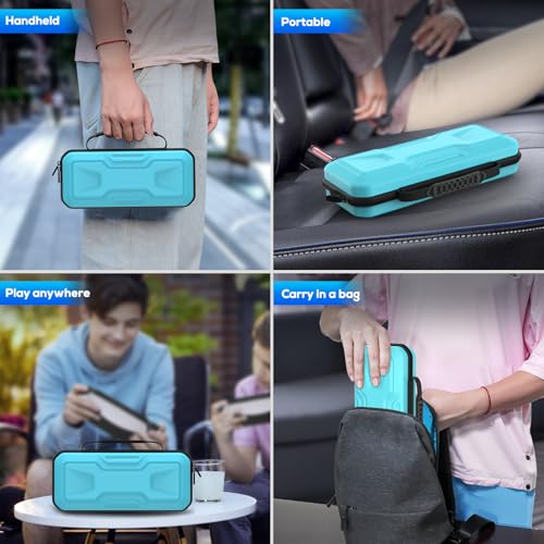 Image of FYOUNG 3 in 1 Accessories Case Bundle for Playstation Portal | Carrying Case & Hard PC Cover with Screen Protector, Protective Case & Hard Shell Travel Handbag for PS5 Portal(Light Blue)
