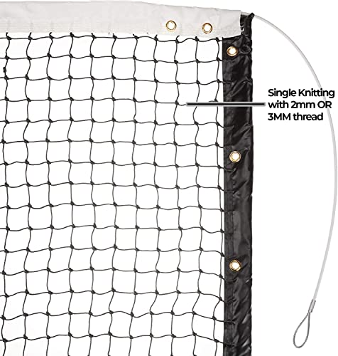 Image of AMZ SPORTS NETS HDPE Lawn Tennis Net Tournament Quality with Wire Rope (3MM - Single)